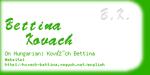 bettina kovach business card